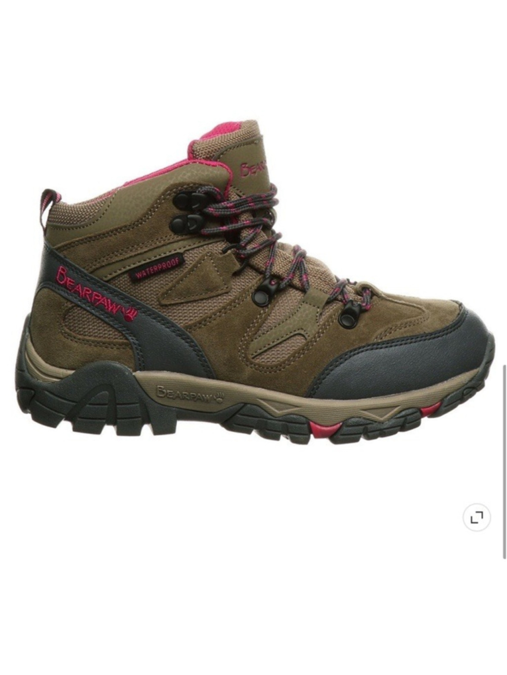 Bearpaw Women’s Corsica Waterproof Comfort Hiking Boots Tan Pink 7 NEW!